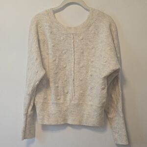 William Rast Cozy Knit Sweater in White/Grey Medium